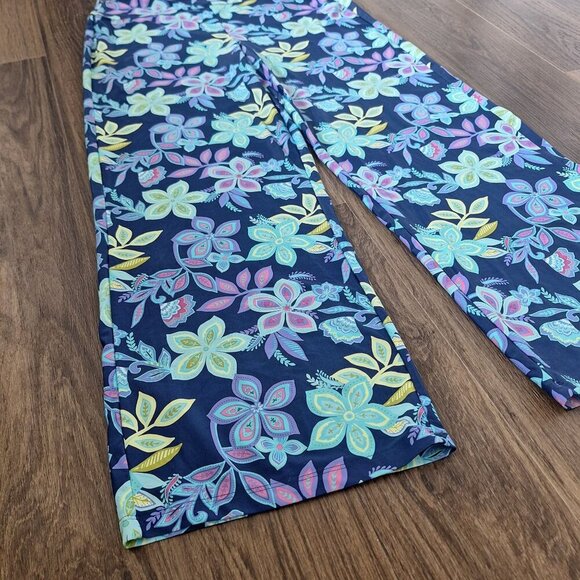 💙 Southwind Apparel Wide Leg Floral Athleisure Soft Stretchy Pants Size L/XL - Picture 4 of 8